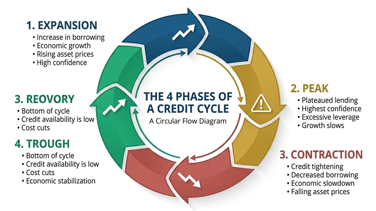 4 phases of credit cycle infographic