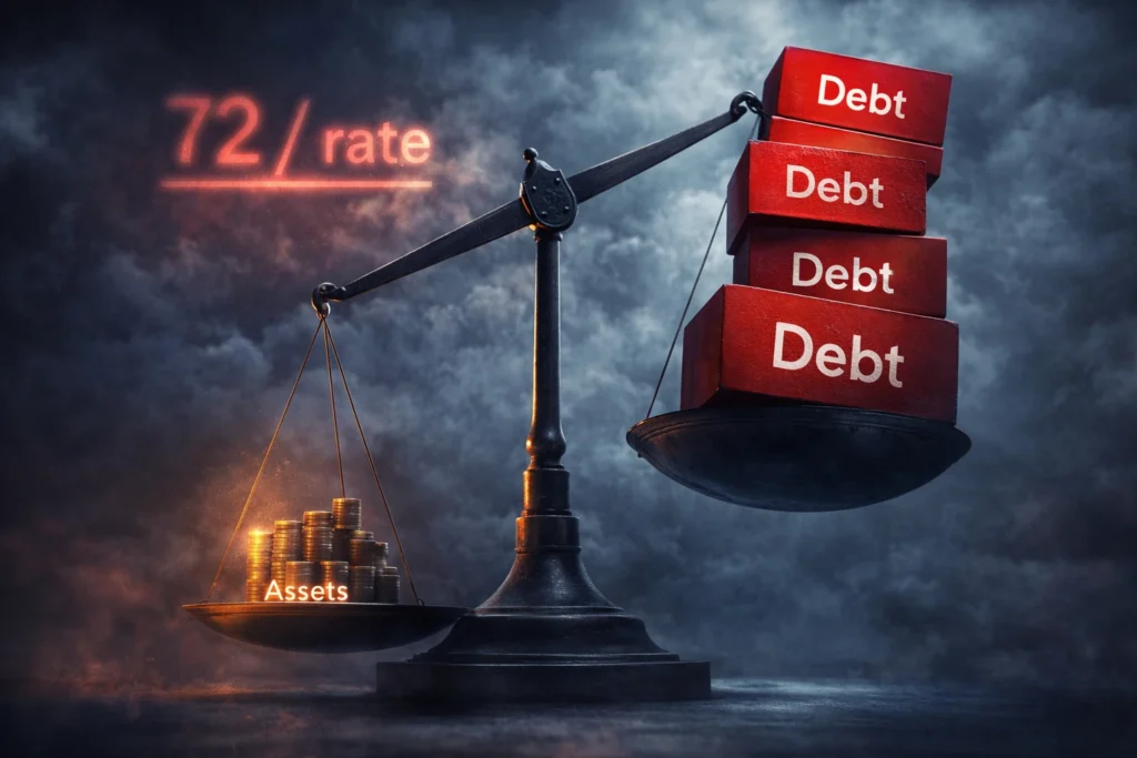 rule of 72 systemic financial risk debt